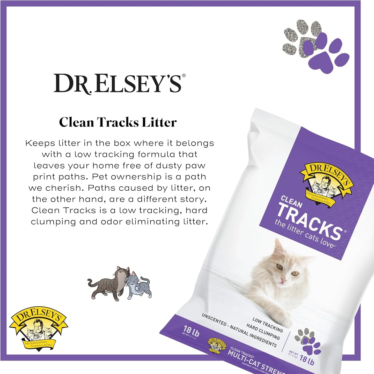 Dr. Elsey's Clean Tracks Clumping Clay Cat Litter 18 lb. Bag