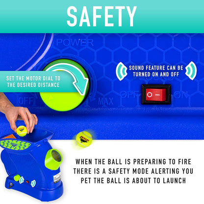 Franklin Pet Supply Co. Ready Set Fetch Mini Automatic Tennis Ball Launcher Dog Toy - Electronic Mini Tennis Ball Thrower for Fetch + Playtime - Launches up to 40 Feet - Interactive Dog Toy