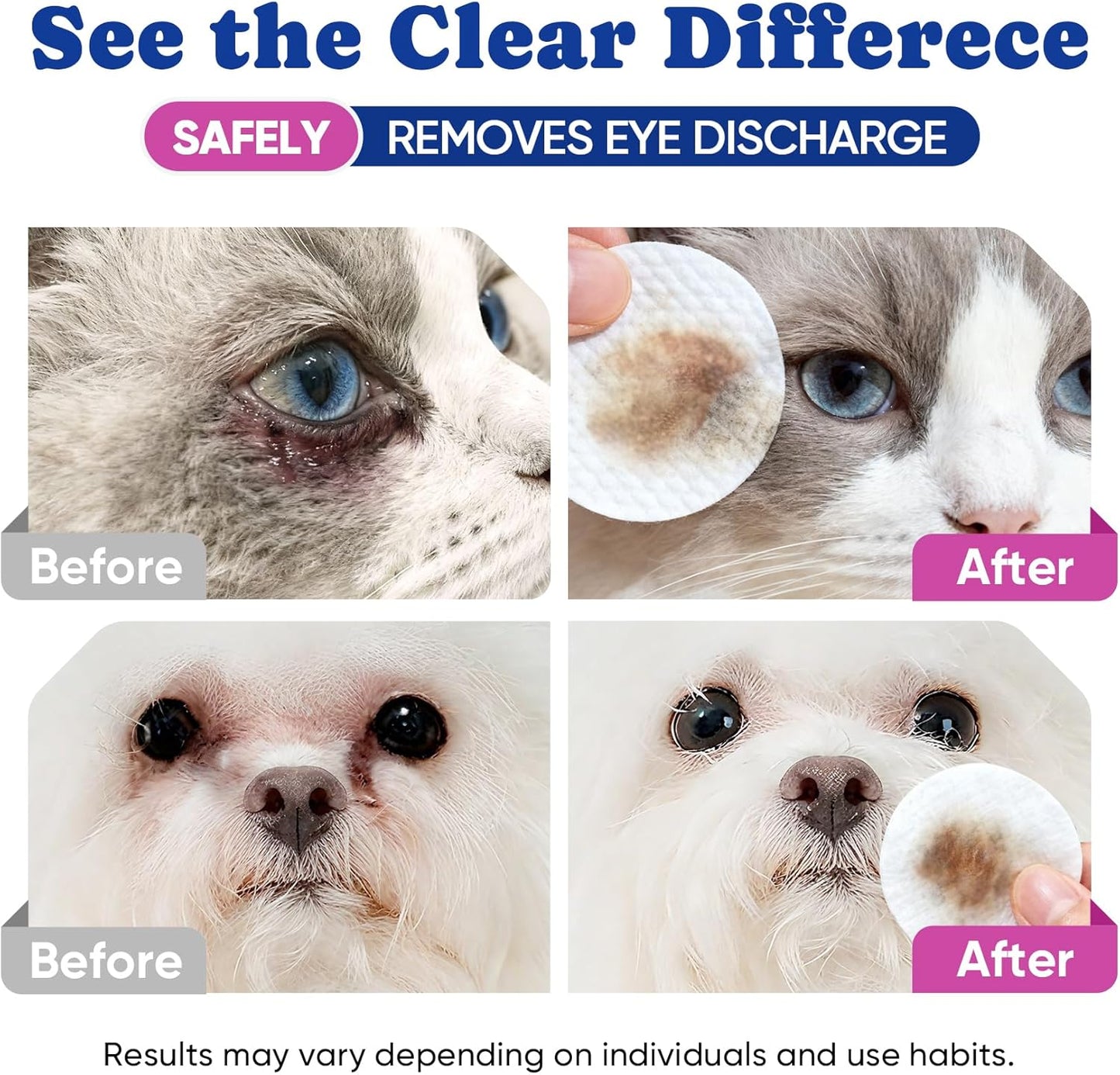 Cat Multivitamin Treats with L-Lysine & Taurine for Daily Immune Health + Gentle Eye Wipes for Tear Stain & Eye Hygiene Care – Complete Daily Wellness Routine