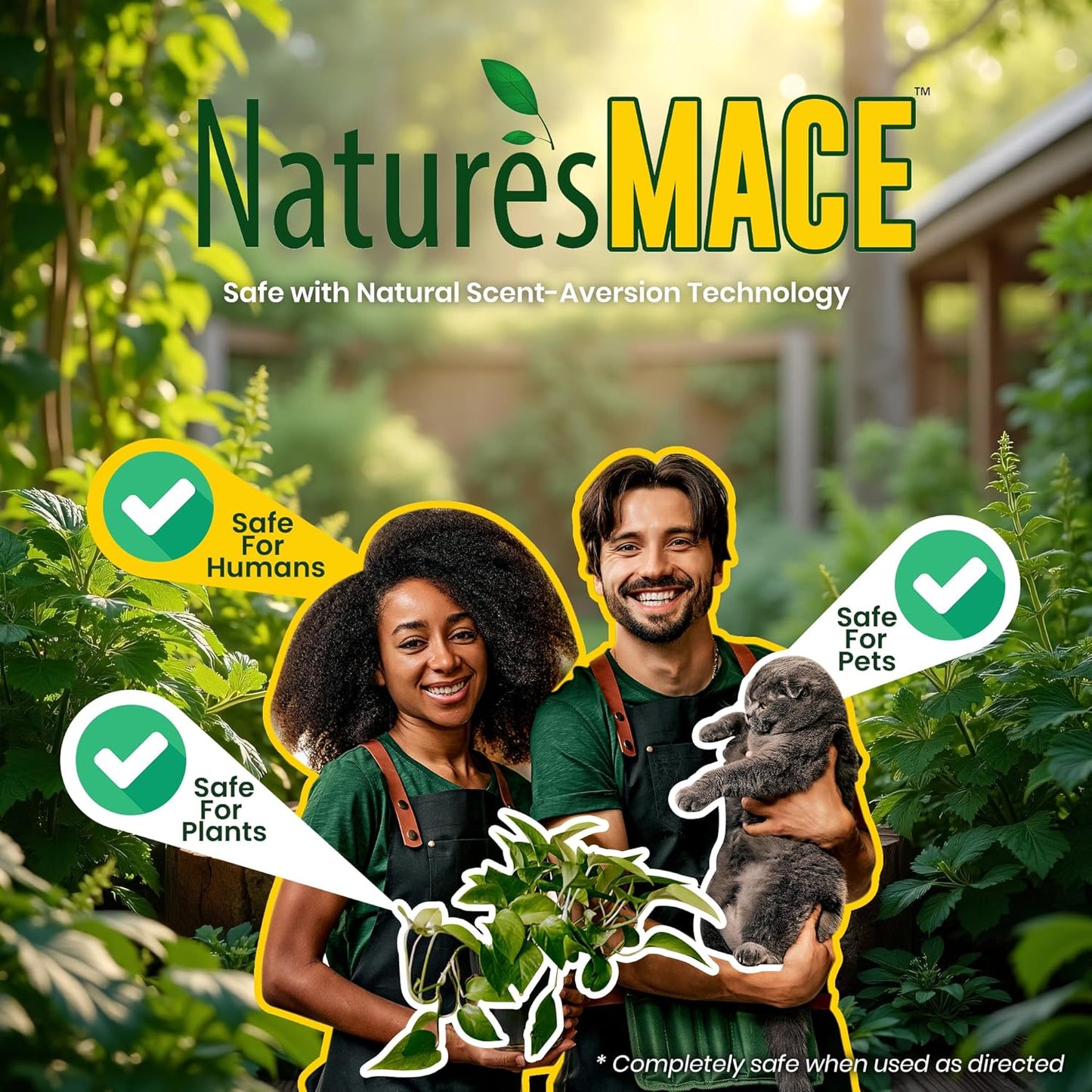 Nature's Mace Cat Mace Cat Repellent, Pets Training Tool, Outdoor & Indoor, Home, Liquid Spray Deterrent, Landscaped, Marking, Anti-Scratch, Garden & Furniture Protector, Ready-to-Use, 1 Gallon Spray