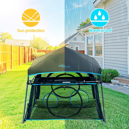 Pet Paradise Catio Outdoor Cat Enclosure,3 Tier Cat Tower Tent Weatherproof & Sunproof with Waterproof Floor & 3 Doors, Foladable and Portable for Patio, Deck,Camping, Indoor & Outdoor(Patented)