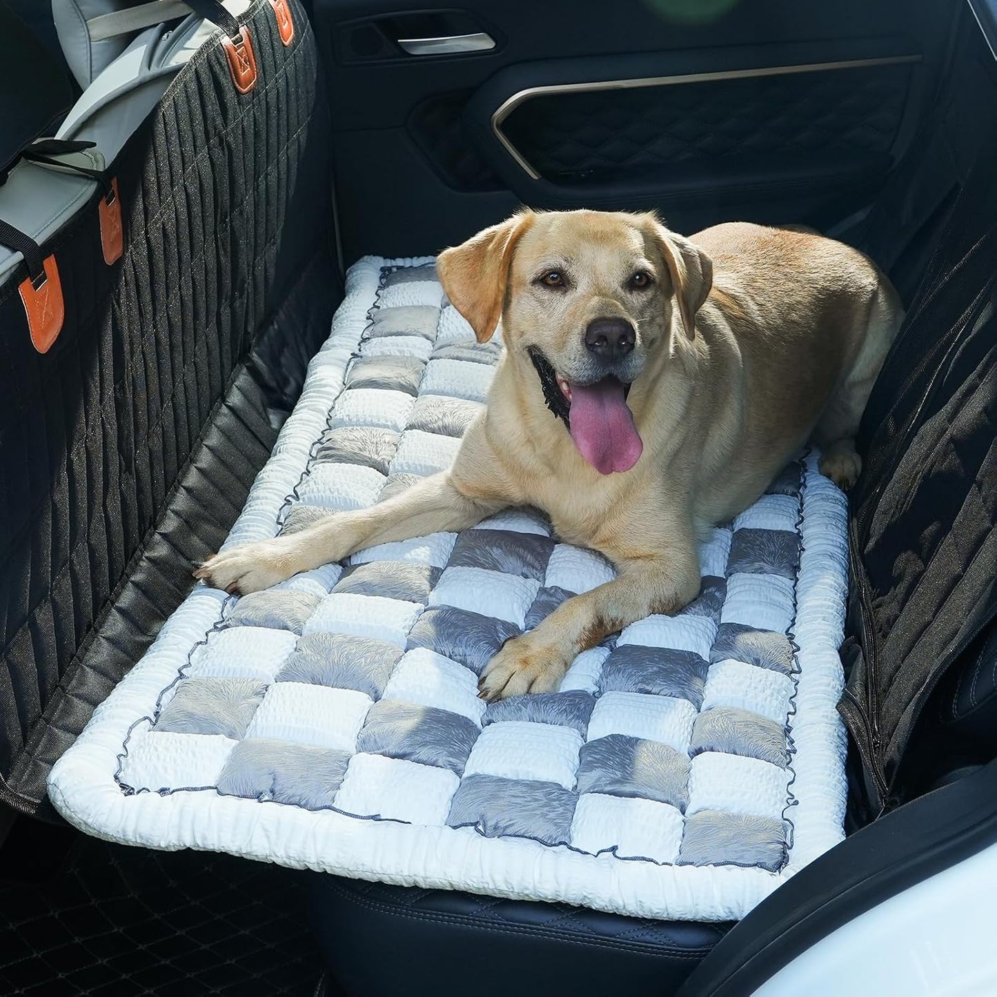 Dog Car Seat Cover for Back Seat, Pet Bed Car Backseat Extenders, Soft Non-Slip Dog Blanket for Travel, Back Seat Protectors for Car SUV and Ttruck(24.8 x 54 inch, Grey)