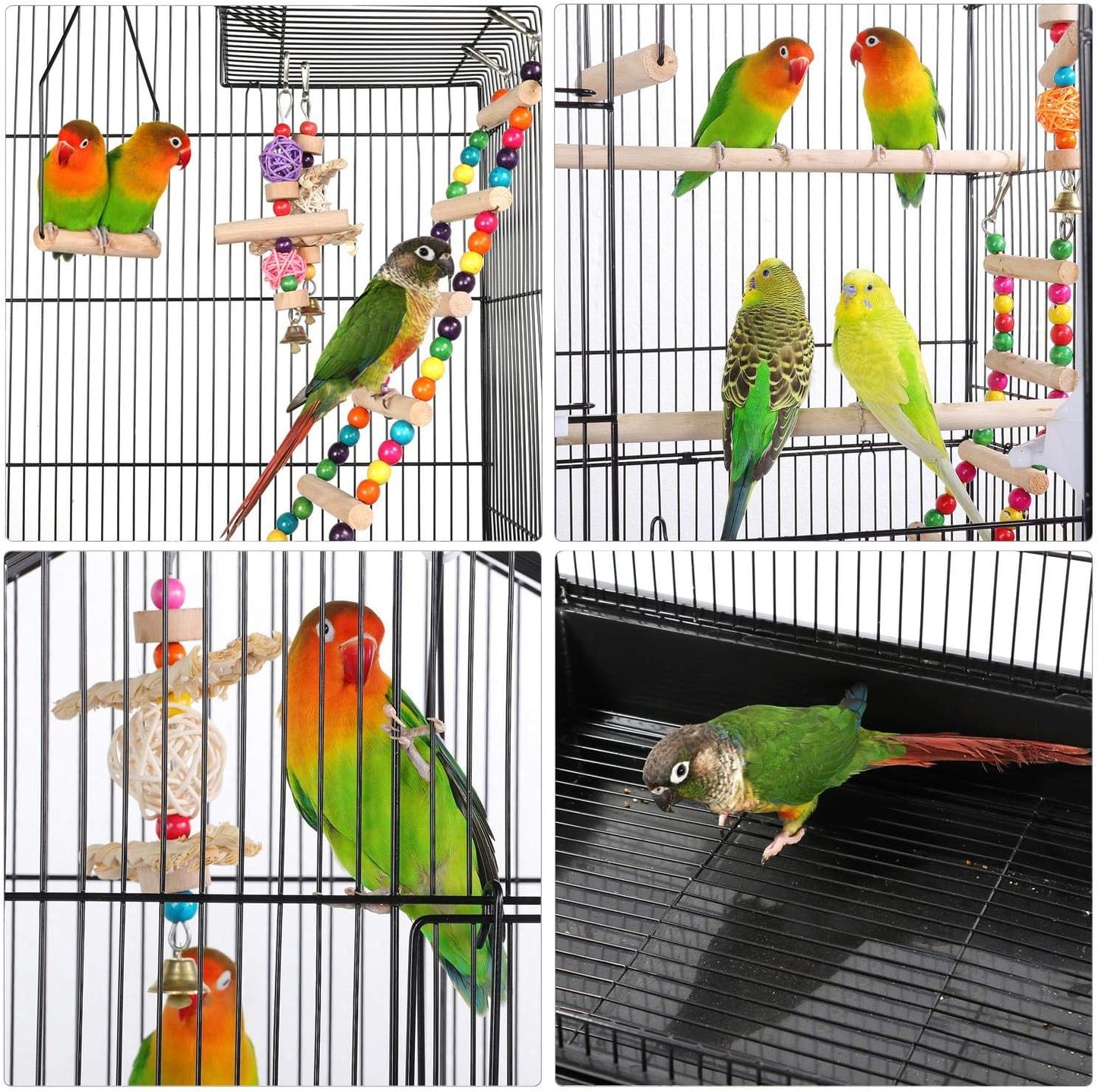 Yaheetech Bird Cage 64'' Medium Small Parrot Parakeet Bird Cages with Detachable Rolling Stand for Parrot Lovebirds Finches Parakeets Budgie Parrotlet Conures, Pet Flight Birdcage