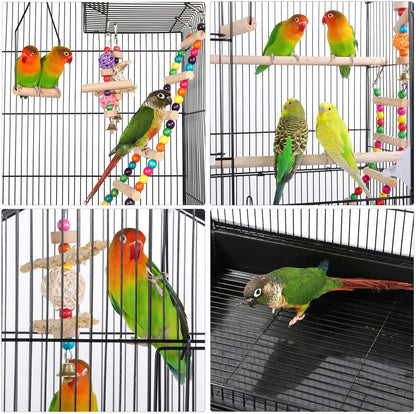 Yaheetech Bird Cage 64'' Medium Small Parrot Parakeet Bird Cages with Detachable Rolling Stand for Parrot Lovebirds Finches Parakeets Budgie Parrotlet Conures, Pet Flight Birdcage