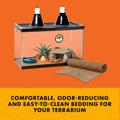 Zilla Reptile Terrarium Bedding Substrate Floor Liner, Brown, 30BR/40BR/50/65G, 17.25" x 35.25"