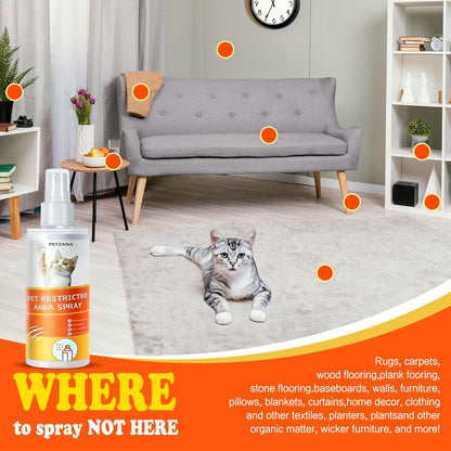 Cat Deterrent Spray: 100ml Natural Bitter Formula Spray to Stop Chewing & Scratching, Safe Indoor/Outdoor Anti-Chew Training Aid for Furniture, Sofas, Curtains - No Alcohol/Toxic for Cats Kittens