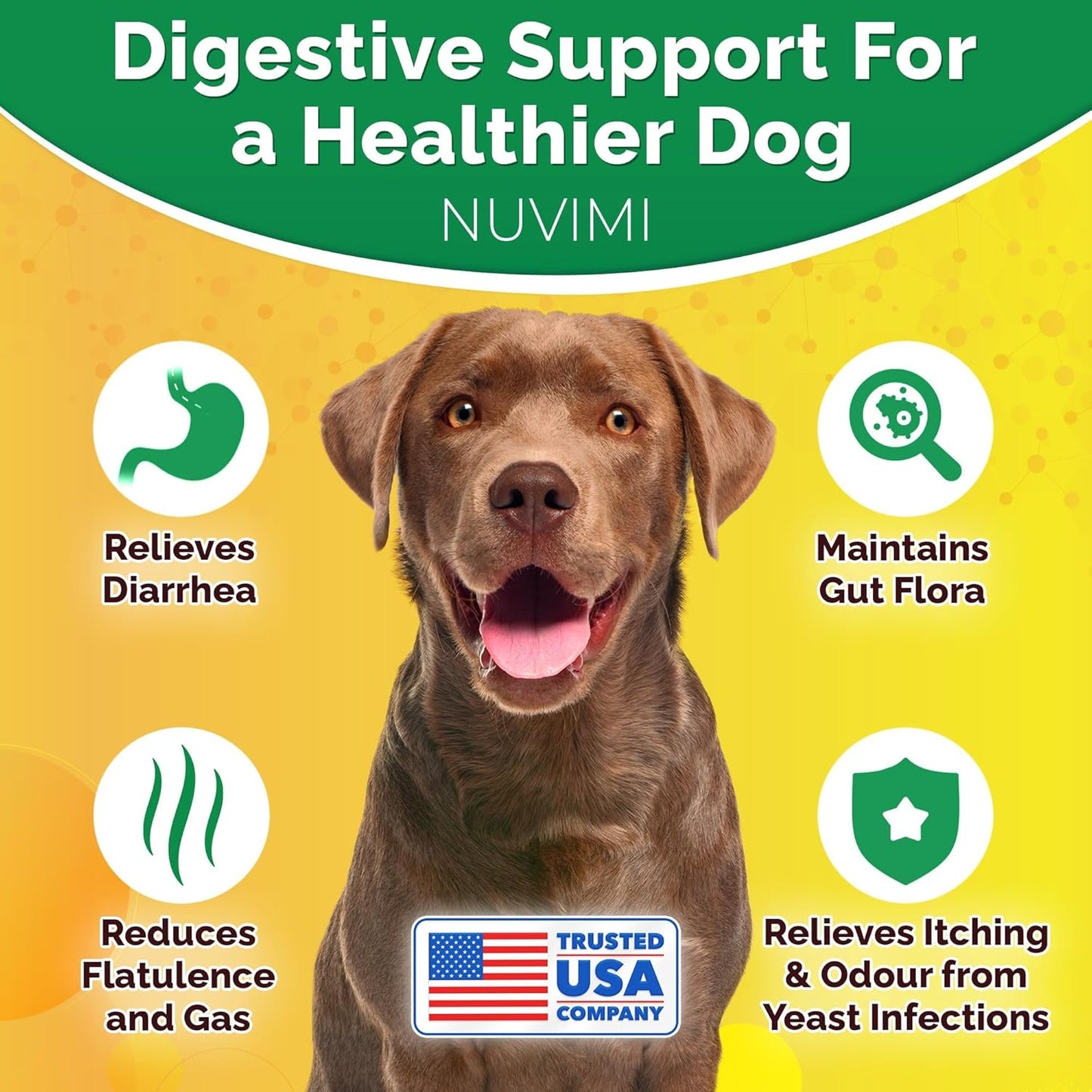 Probiotics for Dogs - Dog Probiotic & Prebiotic Tablets - Digestive Support Supplement for Gut Health, Tummy Relief, Itching, Diarrhea, Allergies, Bad Breath - 120 Chicken Flavor