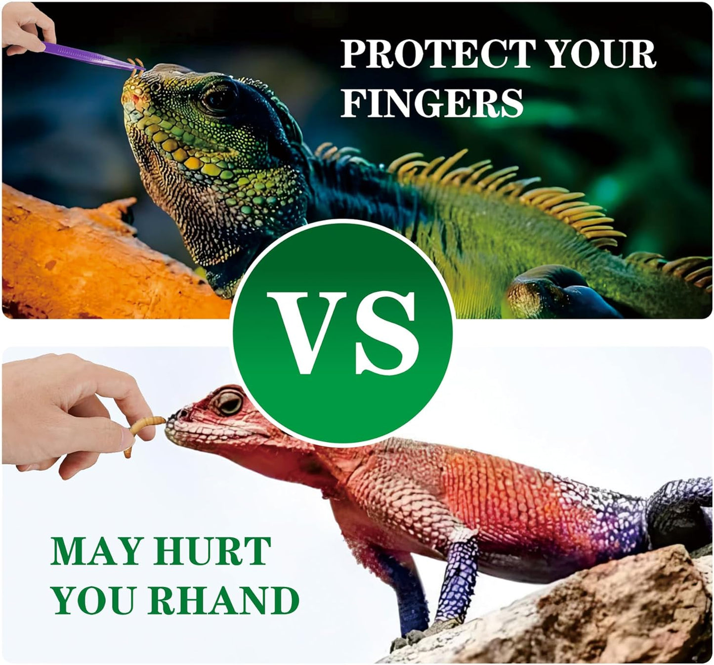 5-Pack Reptile Feeding Tongs Set - Hygienic Anti-Slip Purple Tweezers for Bearded Dragons, Lizards, Snakes, Aquariums & Small Animals(Five Colors to Choose from)