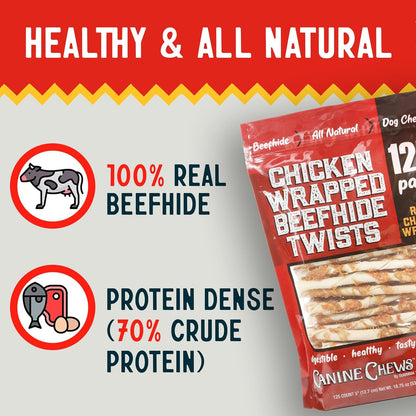 Canine Chews Chicken-Wrapped Rawhide Chews for Dogs (125 ct.)