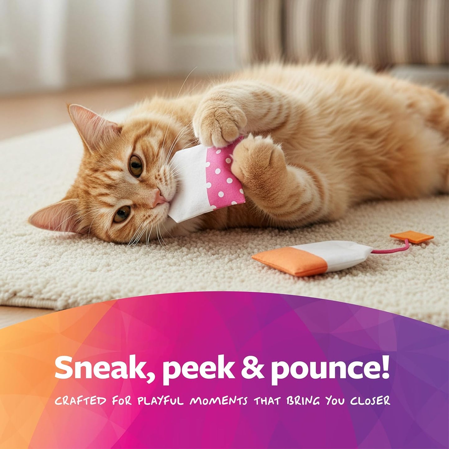 SmartyKat (2 Count Tea Teazers Catnip Cat Toys - Pink/Orange, 2 Count