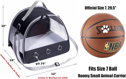 Guinea Pig Carrier Backpack, Clear Bubble Window Backpack for Guinea Pig, Bunny Rat Bird (Black, Carrier)