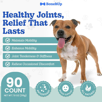 BoneItUp Dog Treat Baking Mix + Hip & Joint Support Chews – Low Calorie Nutrient-Rich Treat Mix and Glucosamine, Chondroitin, MSM & Omega Mobility Supplement for Puppies, Adults & Senior Dogs