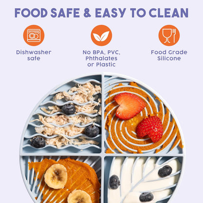 Awoo Paradise Silicone Dog & Cat Lick Mat & Slow Feeder with Suction Cups, Non-Slip, Dishwasher Safe, Extend Mealtime, Reduce Anxiety (Sky)