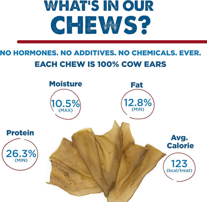 Best Bully Sticks Cow Ears for Dogs - 15 Count (Pack of 1) - Natural, Free-Range Grass-Fed, Single Ingredient, High Protein, Easily Digestible, Great for Various Breeds