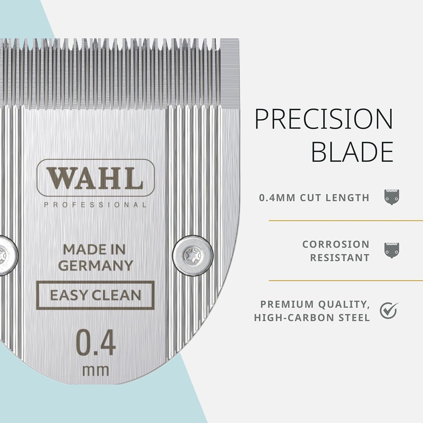 Wahl Pro Animal Easy Clean Trimmer Blade - Replacement Cat & Dog Grooming Clipper Blade - Compatible with Vetiva Mini & BravMini+ - 0.4 mm Cut Length
