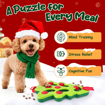 Christmas Dog Enrichment Toy Set — Interactive Dog Puzzle Toy for Mental Stimulation, Lick Mat for Slow Feeding, Squeaky & Treat Balls for Small & Medium Dogs
