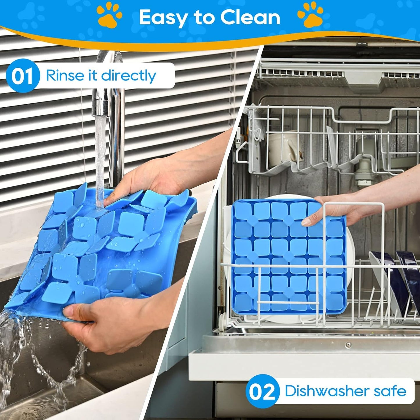 Silicone Snuffle Mat for Dogs, Slow Feeder Lick Mat with Suction Cups, Dog Puzzle Feeder Toys for Smell Training & Slow Eating (Blue)