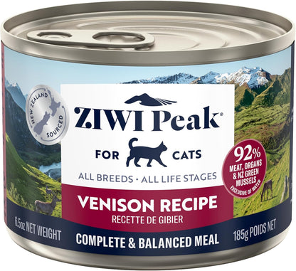 ZIWI Peak Wet Cat Food – All Natural, High Protein, Grain Free, Limited Ingredient, with Superfoods (Venison, Case of 12, 6.5oz Cans)