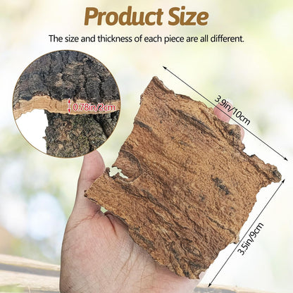 BNOSDM Reptile 16oz Cork Bark Substrate and Wooden Hideout Platform for Lizard, Gecko