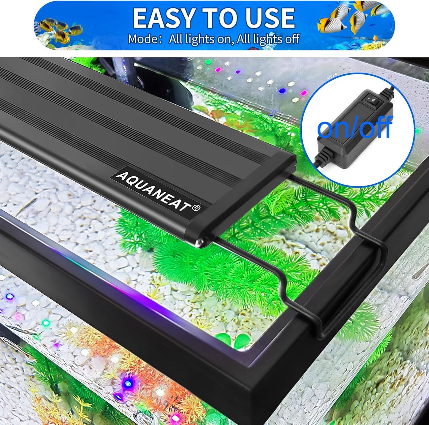 AQUANEAT LED Aquarium Light Full Spectrum for 30 Inch to 38 Inch Fish Tank Light Fresh Water