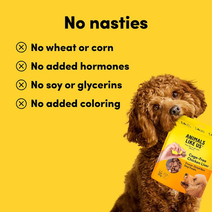 RawMix50 Premium Freeze-Dried Raw Cage-Free Chicken Dog Food (4lb) and 100% Cage-Free Chicken Liver Freeze-Dried Raw Dog Treats (3oz)