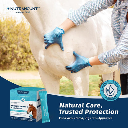Balanced Natural Vitamin E & Selenium Powder Horse Supplement Supports Overall Health and Performance 30-Day Supply