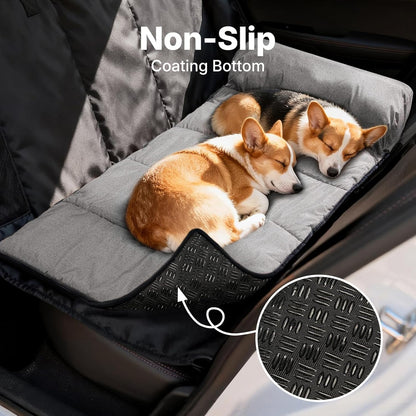 Veehoo Dog Bed for Car Back Seat, Waterproof Car Dog Beds with Bolster, Backseat Dogs Bed Fit for Backseat Extenders of SUV Trucks