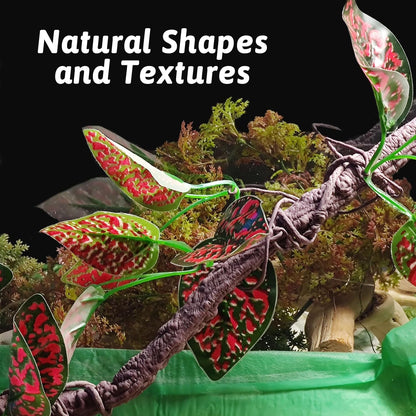 VCEPJH Reptile Bark Bedding,1 LB Natural Cork Bark for Geckos and Reptile Climbing Branch Decor 2 Pcs Bendable Jungle Vine with Suction Cup Terrarium Plant for Gecko Bearded Dragons, Snake,Frog