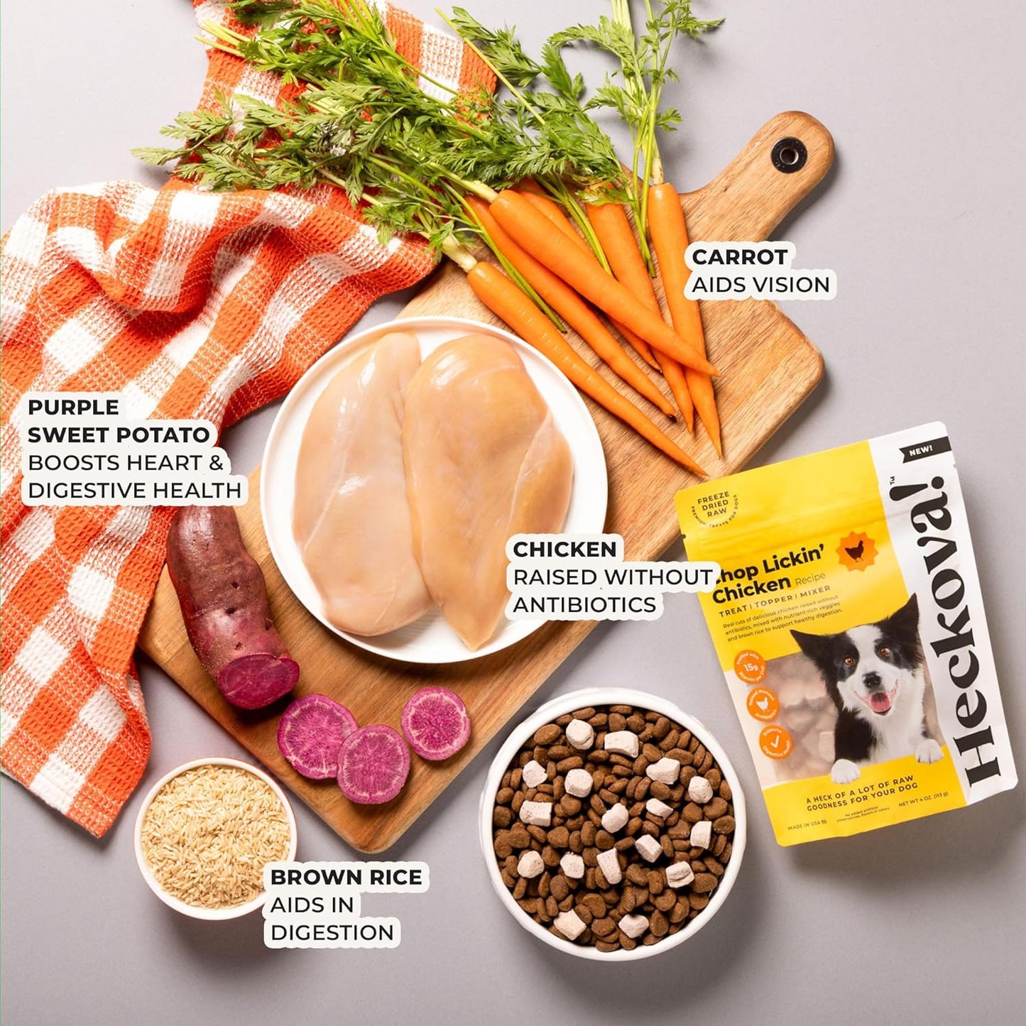 Chop Lickin’ Chicken - Dog Treats Freeze Dried Chicken, Complete Meal & Topper, Real Cuts for Training - High Protein (21g Per Cup) Best Dog Stocking Stuffers, Made in The USA, 4oz Bag