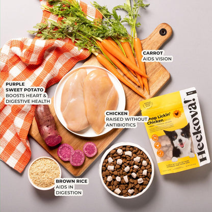 Chop Lickin’ Chicken - Dog Treats Freeze Dried Chicken, Complete Meal & Topper, Real Cuts for Training - High Protein (21g Per Cup) Best Dog Stocking Stuffers, Made in The USA, 4oz Bag
