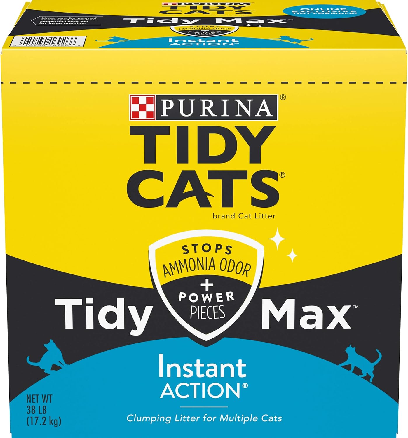Purina Tidy Cats Clumping Cat Litter, Tidy Max Instant Action Multi Cat Litter - 38 lb. Box