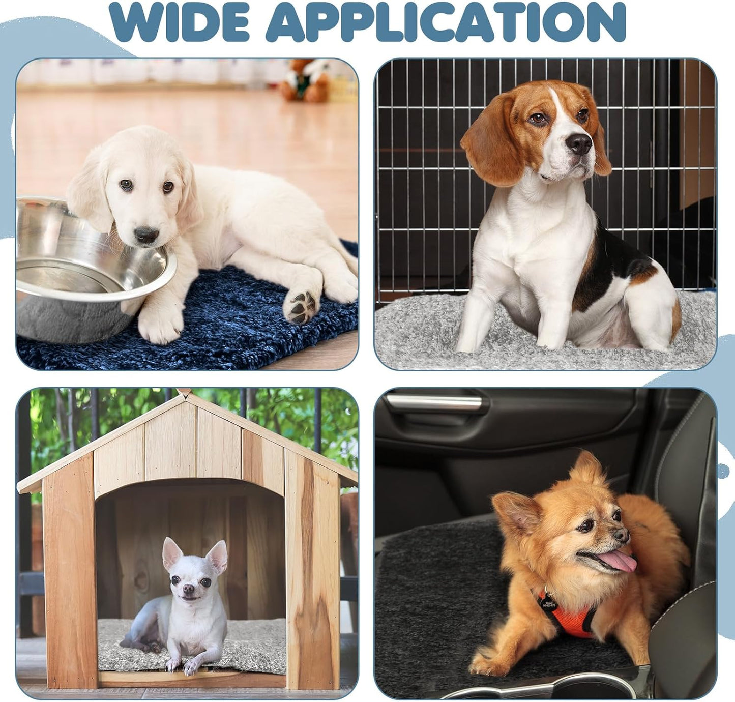 6 Pack Self Warming Cat Pads,19 x 28 Inch Self Heating Dog Cat Mats Extra Warm Thermal Pet Bed Washable Pet Crate Mat Blanket Removable Cover Non Slip for Indoor Outdoor (Grey,Black,Blue)