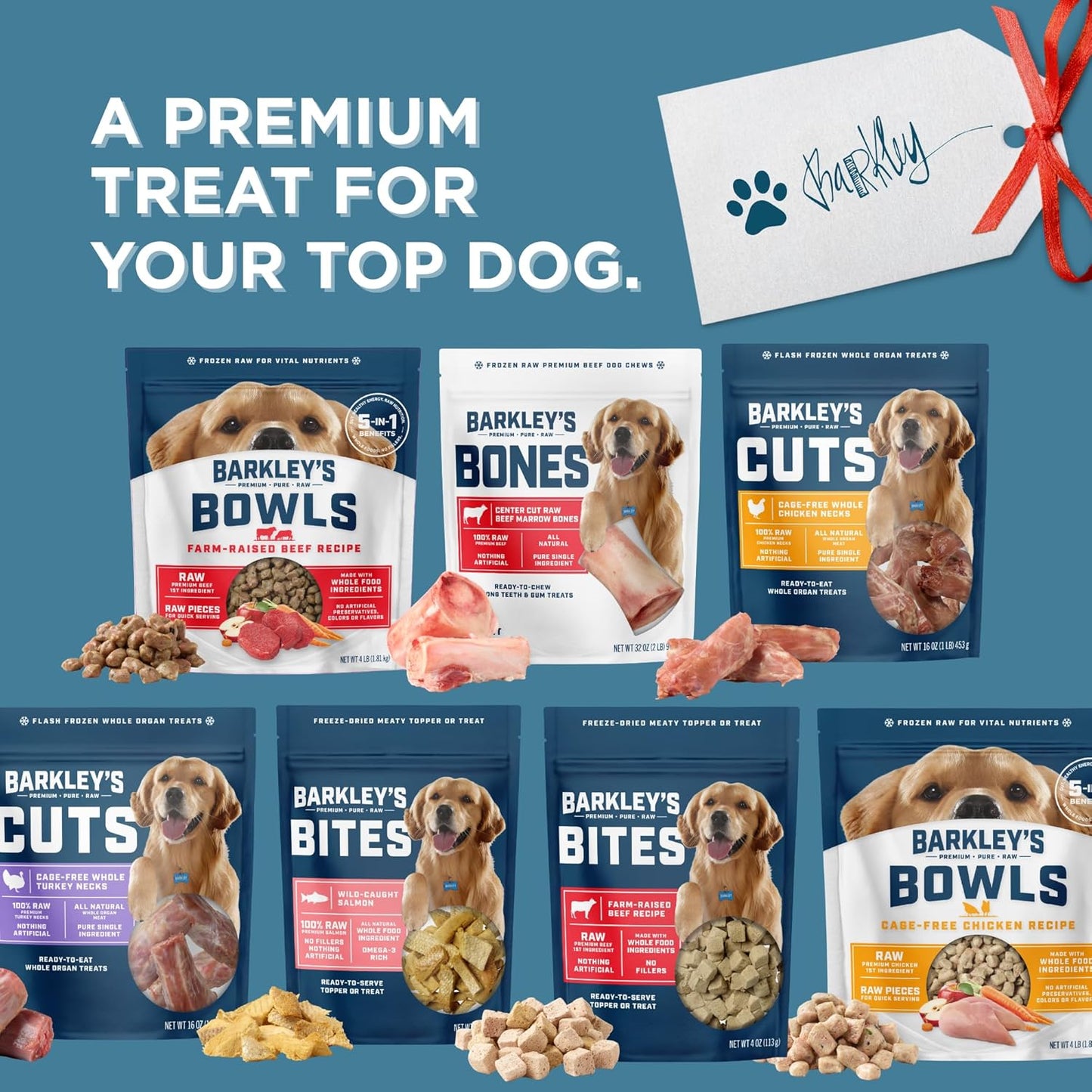 Barkley's Bag Beef Marrow Bones, Frozen Dog Treats, Single Ingredient Center Cut Beef Bone, Raw Natural Chew for Dogs, Keep Frozen, Pure Bold Taste, 4 Count Bag