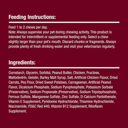 SmartBones Smart Twist Sticks With Peanut Butter, Rawhide-Free Chews For Dogs, 50 Count