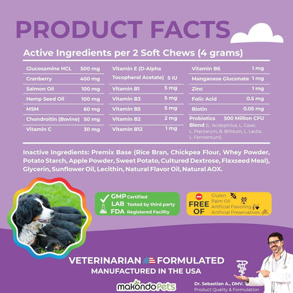 Dog Prenatal Vitamins – 120 Soft Chews Multivitamin, Folic Acid, Zinc, B-Complex, DHA & EPA Omegas and Probiotics Supplement for Pregnant, Nursing Breastfeeding pet – Mom & Puppy Vitamin Formula.