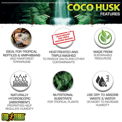 Exo Terra Coco Husk Terrarium Substrate, 8-Quart
