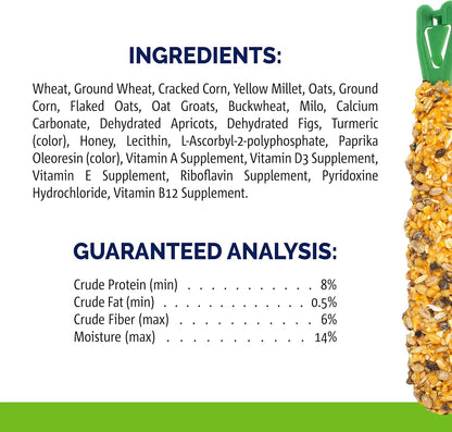 Vitakraft Guinea Pig Fruit & Honey Treat Sticks 2 Pack, 3.5 Ounce, Enriched Snack with Wooden Chew Core for Dental Health