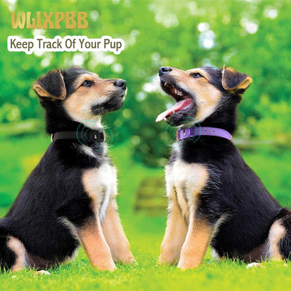 Airtag Leather Dog Collar for Small Medium Large Dog Adjustable Soft Padded Air Tag Puppy Collar Heavy Duty Metal Buckle Collar with Anti-Lost Airtag Holder Protective Case,XS,Purple