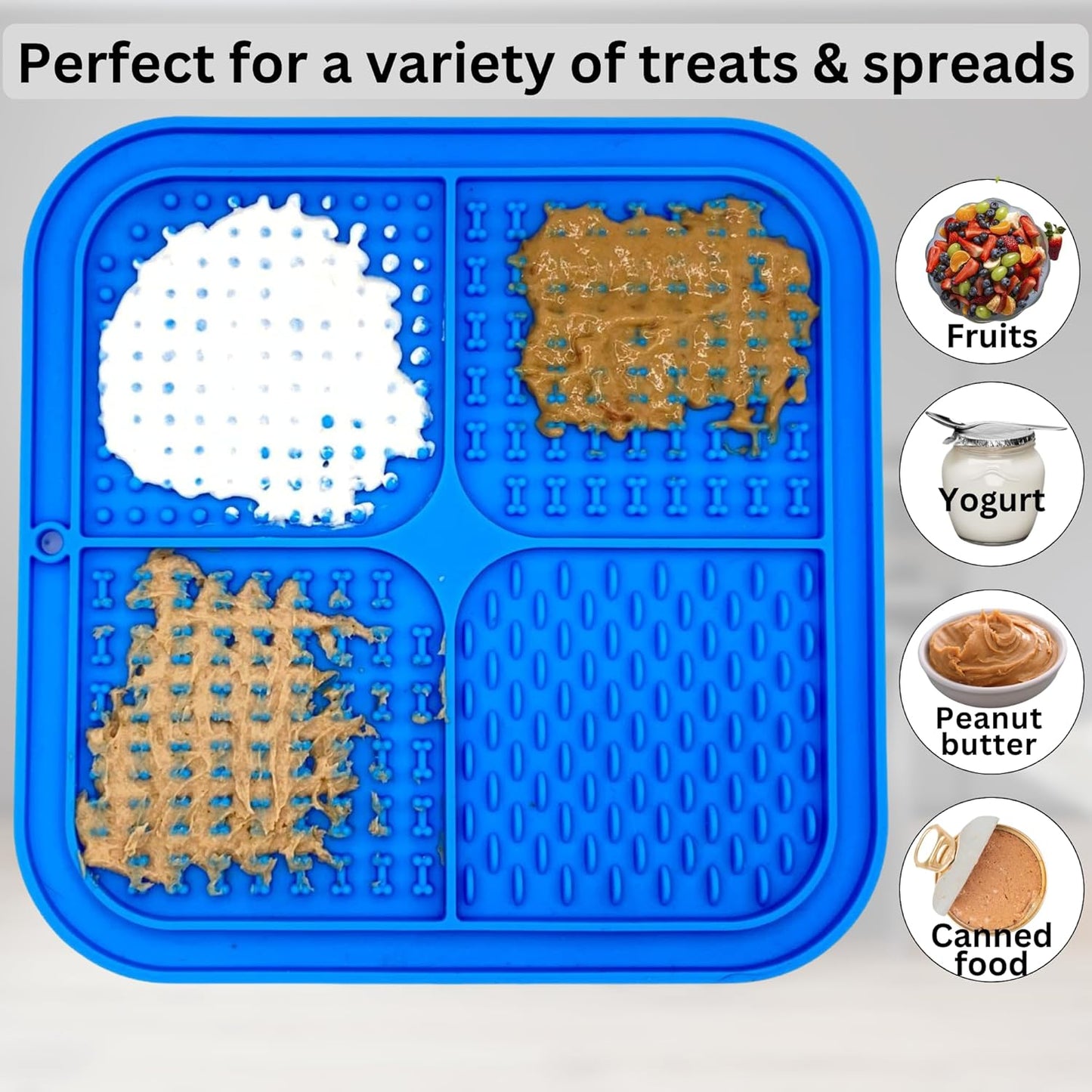 Dog Lick Mat - 2 Pack Slow Feeder for Dogs & Cats to Keep Them Busy Ideal for Grooming & Bathing - Anxiety Relief & Calming