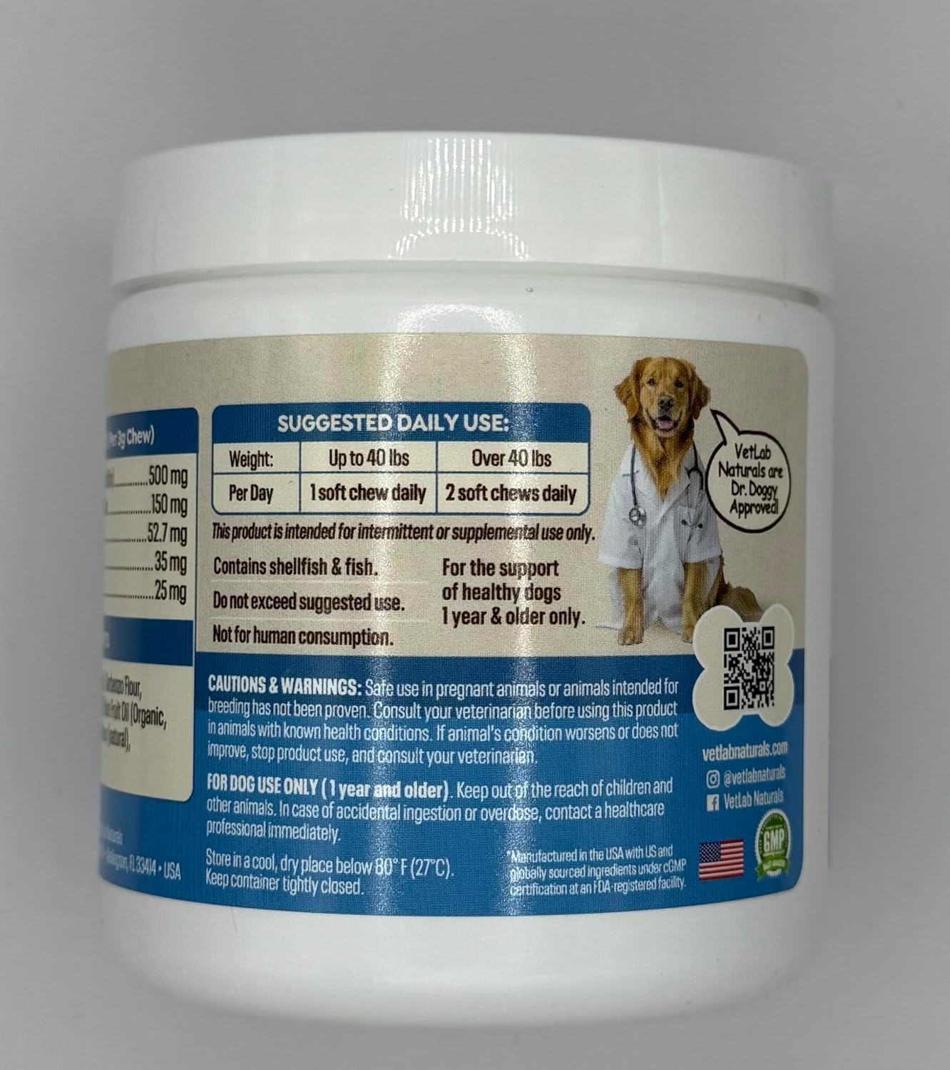 Hip & Joint Care Dog Supplement, Salmon Flavor Soft Chews with Glucosamine, Green Lipped Mussel, Fish Oil, Curcumin, Calcium Fructoborate – 30 Soft Chews3.5oz