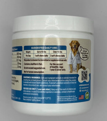 Hip & Joint Care Dog Supplement, Salmon Flavor Soft Chews with Glucosamine, Green Lipped Mussel, Fish Oil, Curcumin, Calcium Fructoborate – 30 Soft Chews3.5oz