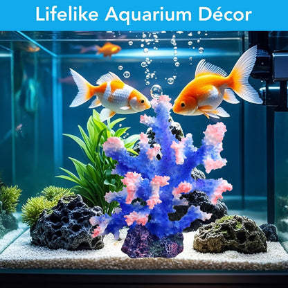 Polyresin Coral Ornament for Fish Tank Decorations,Aquarium Landscape Decor - Safe for Saltwater & Freshwater