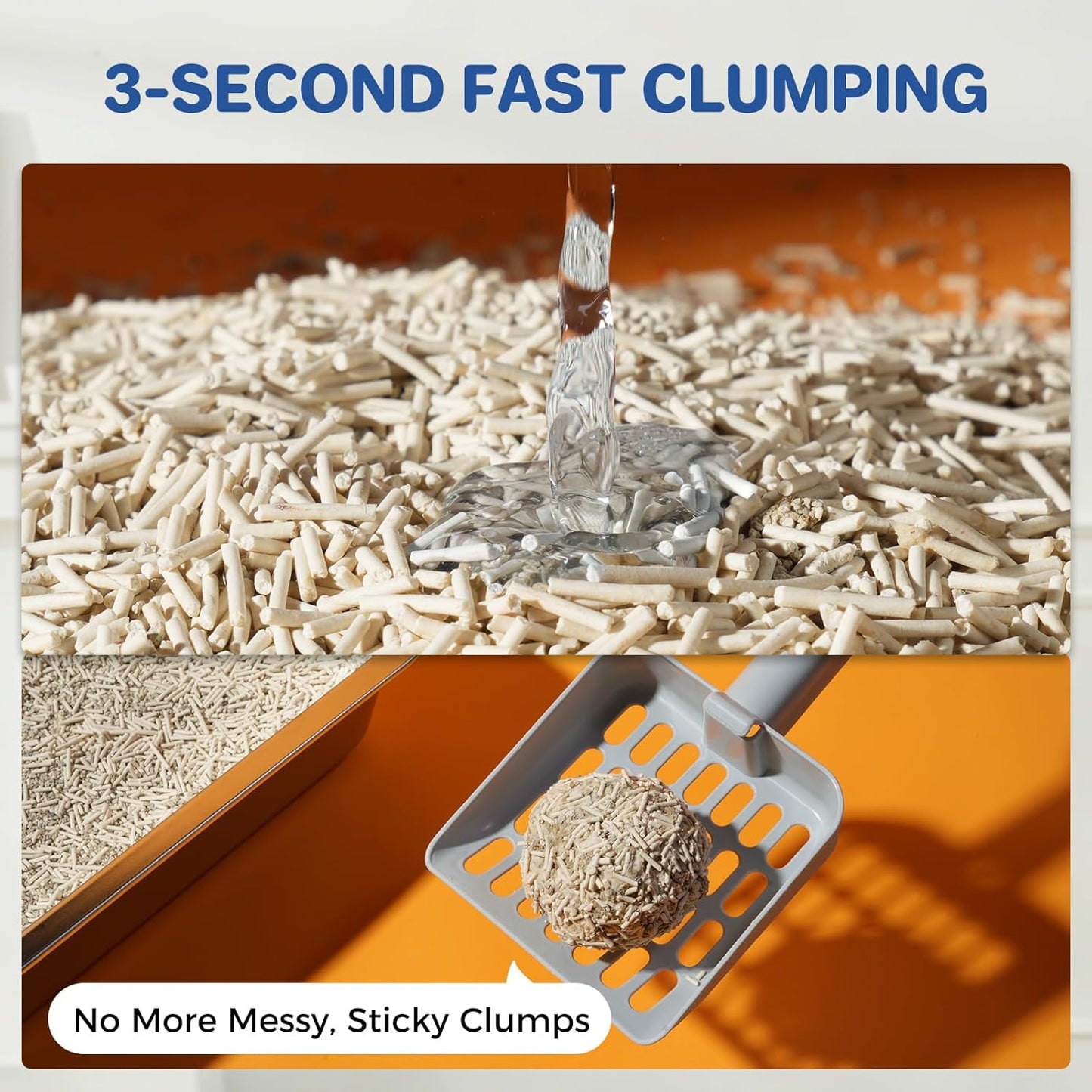 Natural Cat Litter Clumping Cat Litter,36 Pounds Mixed Straw Kitty Litter Lightweight Litter,Dust Free and Low Tracking Litter Odor Control Unscented