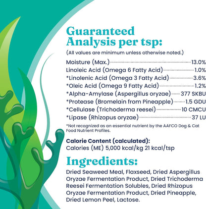 Solid Gold Cat & Dog Multivitamin Powder - Kelp Powder, Omega 3 & Vitamins for Dental, Digestive, Immune, Skin & Coat Health - Multi Vitamin for Dogs & Cats - Cat & Dog Food Additive Supplement - 1lb