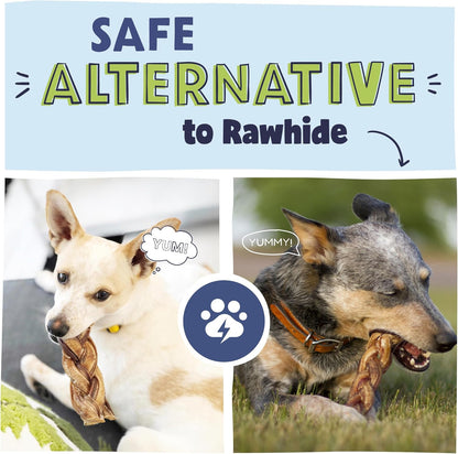 Pawstruck Natural 5” Braided Bully Sticks for Dogs, Tough Long-Lasting, Rawhide-Free, Low Odor, Healthy Single Ingredient Chew Treat for Aggressive Chewers, 10 Count, Packaging May Vary