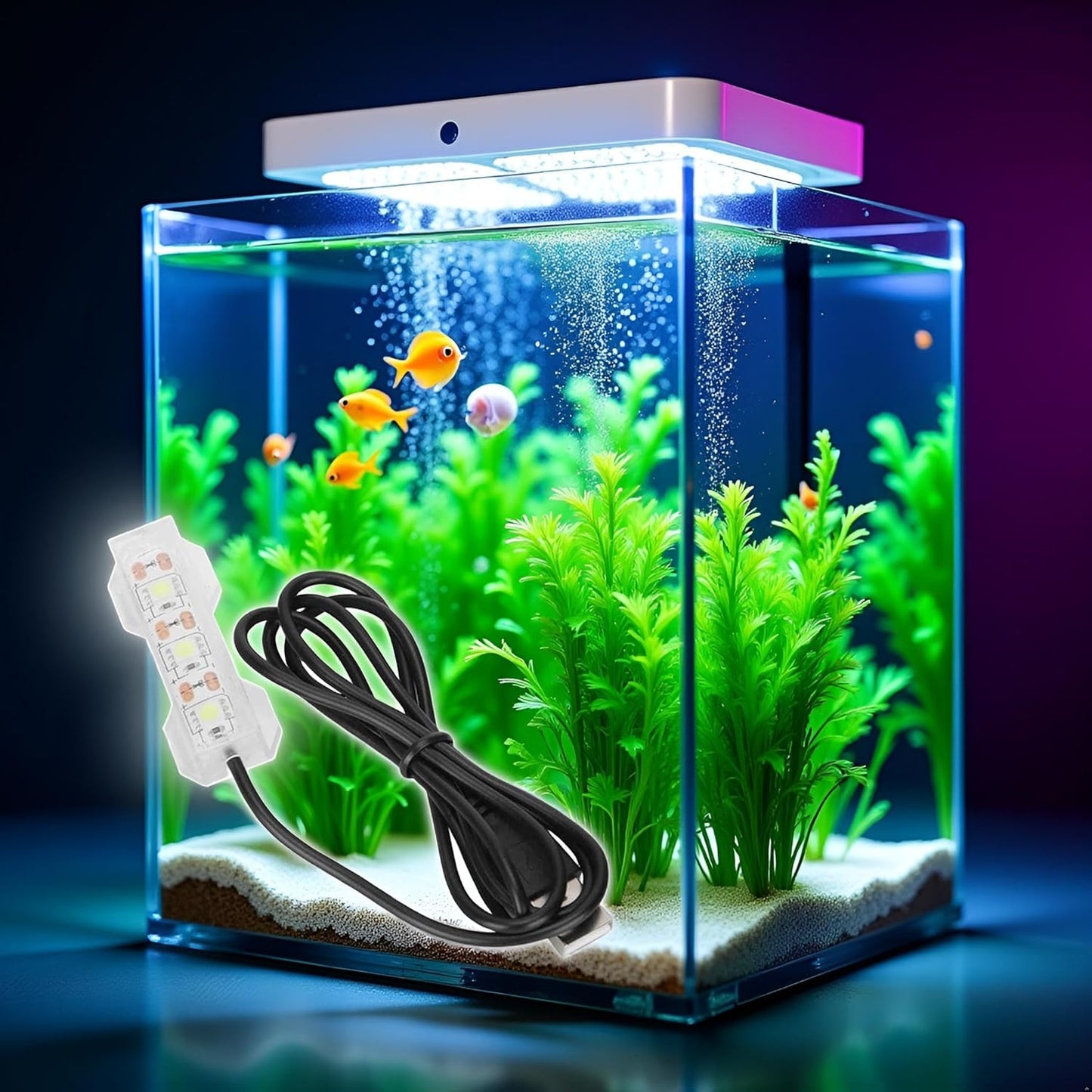 Blue Light Small Aquarium Led Light, Multicolor Led Fish Tank for Freshwater Plants Aquarium Accessories，Fish and Aquatic Pets, Pet Supplies