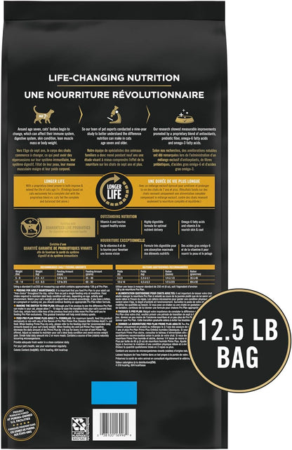 Purina Pro Plan Senior Cat Food With Probiotics for Cats, Chicken and Rice Formula - 12.5 lb. Bag