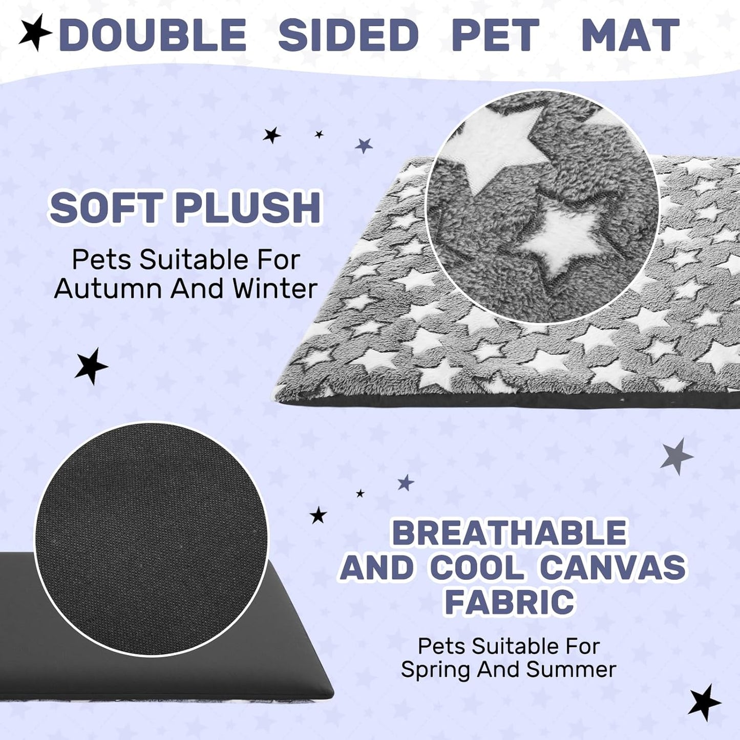 Dog Bed for Car Back Seat Backseat Pet Bed Mat Waterproof Non-Slip Dog Car Seat Covers Soft Cozy Star Pattern Protector 51x 24 Inches for Backseat Extenders Trucks Suvs All Season Travel