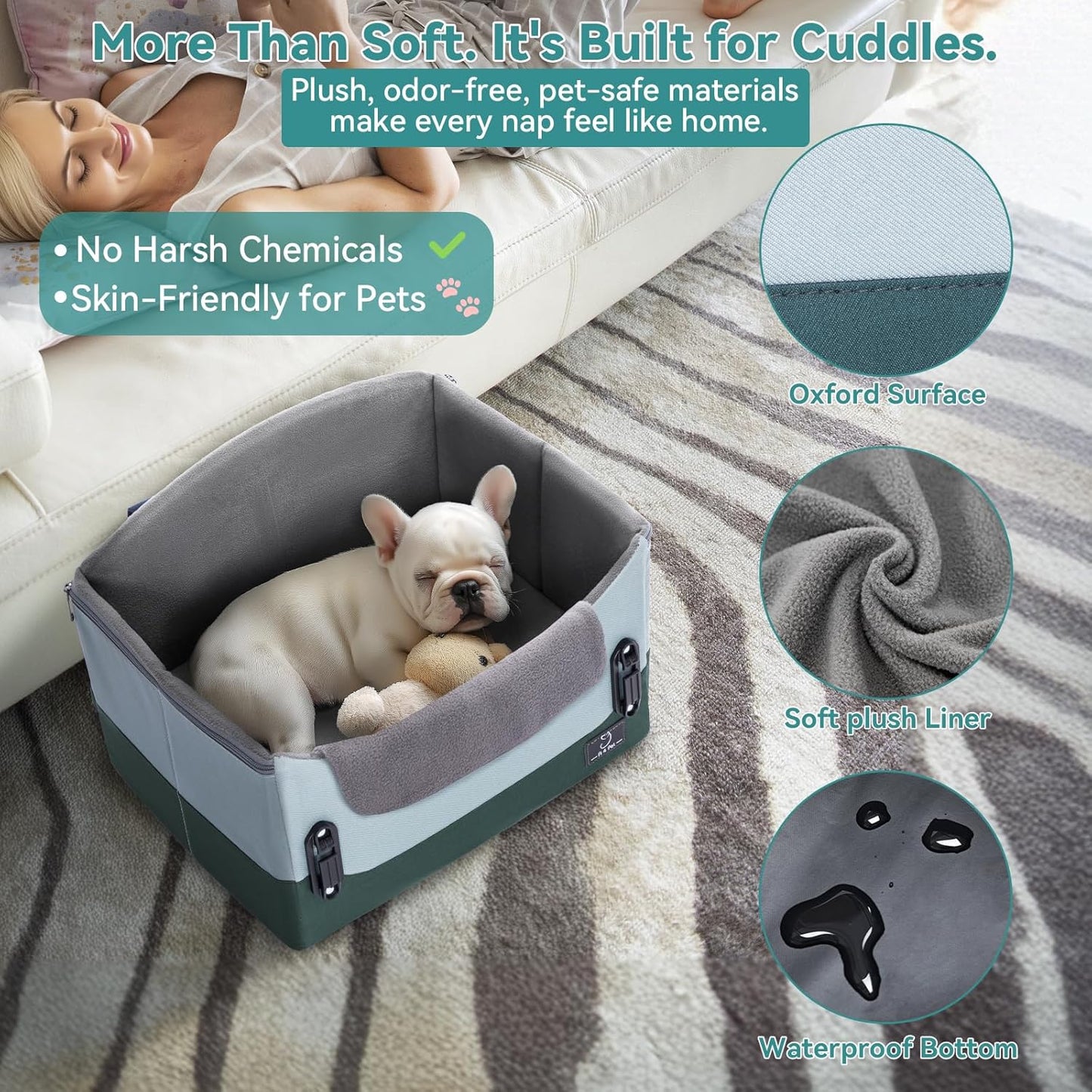 Upgraded Dog Car Seat for Small Dogs Under 25lbs – Safety Booster Seat with Patent Buckles, Adjustable Leash, for Travel, Cars, SUV, Pickup – A4Pet Pet Bed for Puppy & Cat