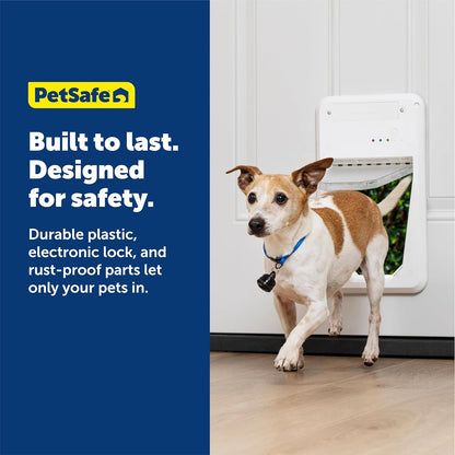PetSafe Electronic Pet Door - Rust-Proof Programmable Smart Collar-Activated Dog or Cat Entry - Easy Installation & Space-Saving Design - Small - Fits Pets Up to 15 lb
